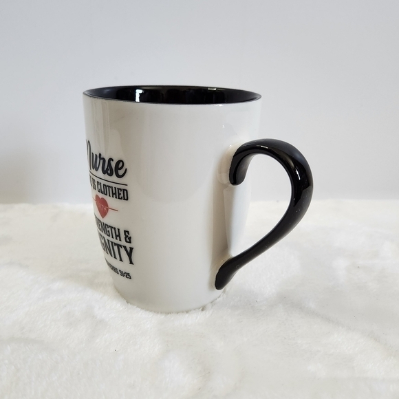 Nib Nurse Strength Dignity White Black Ceramic Coffee Cup Mug 12 Oz - Picture 4 of 12